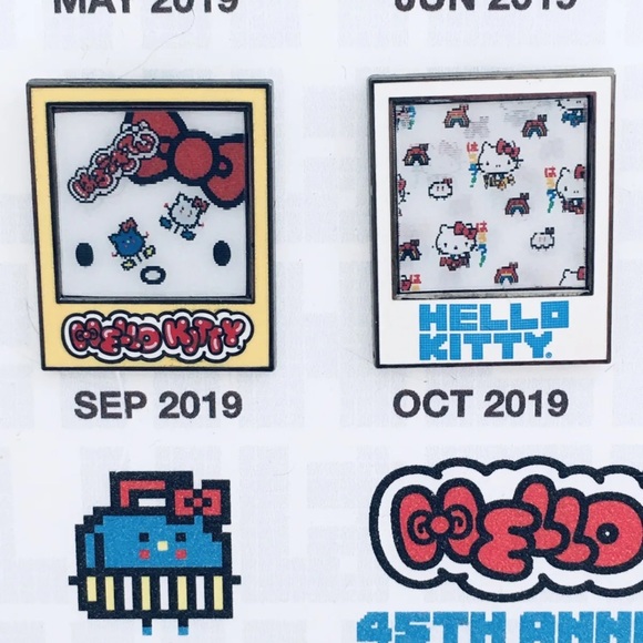 Sanrio Hello Kitty Friend of the Year Pin Set 2019 With Plexiglass Display Board - Picture 8 of 16